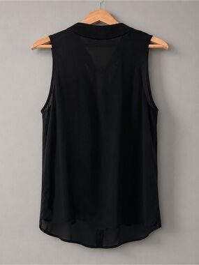Banana Republic Black Tie Back Neck Sleeveless Blouse Medium